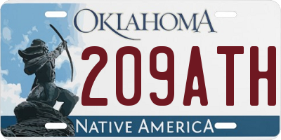 OK license plate 209ATH