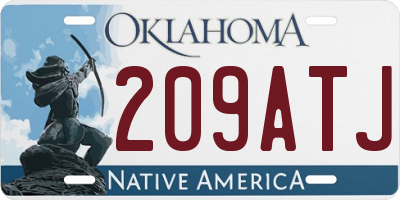 OK license plate 209ATJ
