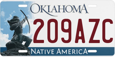 OK license plate 209AZC