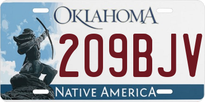 OK license plate 209BJV