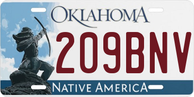 OK license plate 209BNV