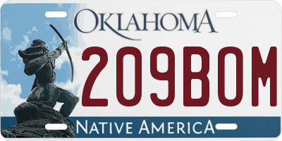 OK license plate 209BOM