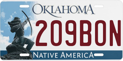 OK license plate 209BON