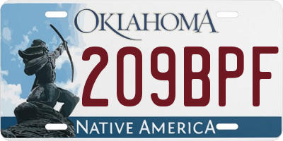 OK license plate 209BPF