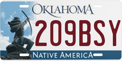 OK license plate 209BSY