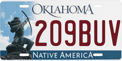 OK license plate 209BUV