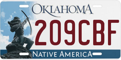 OK license plate 209CBF