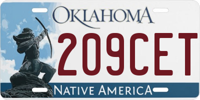 OK license plate 209CET