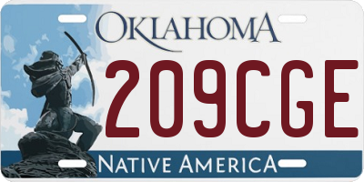 OK license plate 209CGE