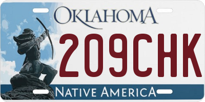 OK license plate 209CHK