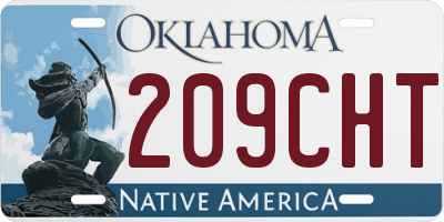 OK license plate 209CHT