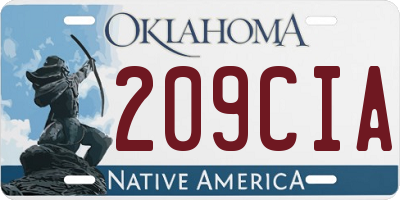 OK license plate 209CIA