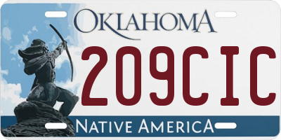 OK license plate 209CIC