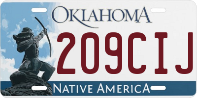 OK license plate 209CIJ
