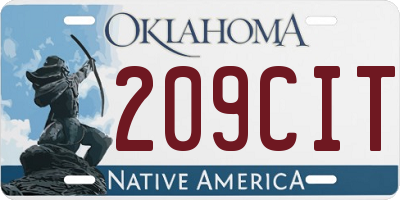 OK license plate 209CIT