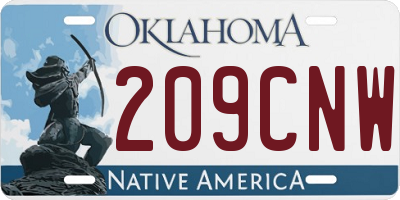 OK license plate 209CNW