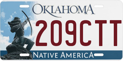OK license plate 209CTT