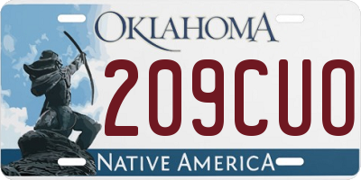OK license plate 209CUO