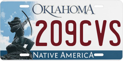 OK license plate 209CVS