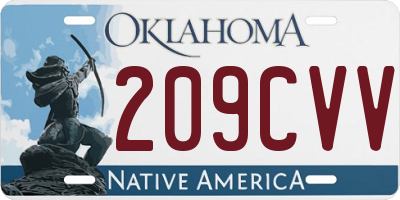 OK license plate 209CVV