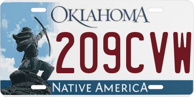OK license plate 209CVW