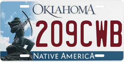 OK license plate 209CWB