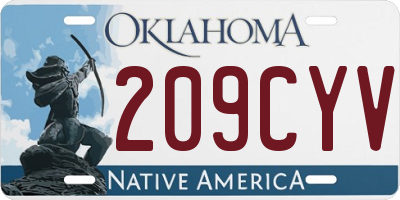 OK license plate 209CYV