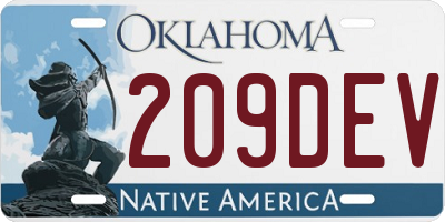 OK license plate 209DEV