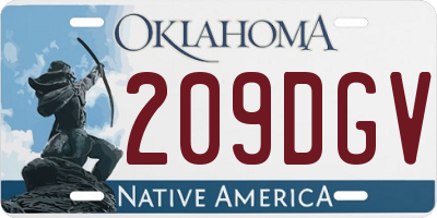 OK license plate 209DGV