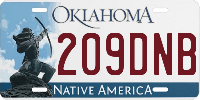 OK license plate 209DNB