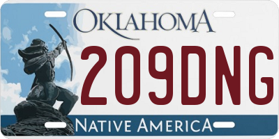 OK license plate 209DNG