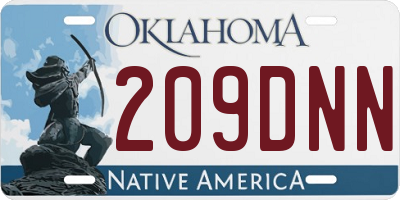 OK license plate 209DNN