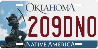 OK license plate 209DNO