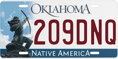 OK license plate 209DNQ