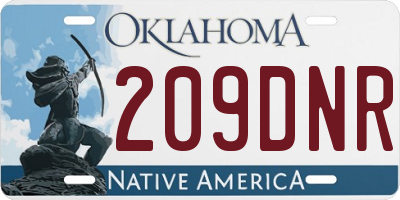 OK license plate 209DNR