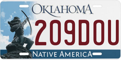 OK license plate 209DOU