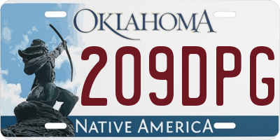 OK license plate 209DPG