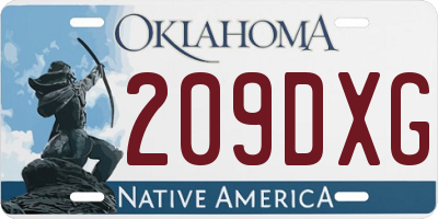 OK license plate 209DXG