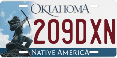 OK license plate 209DXN