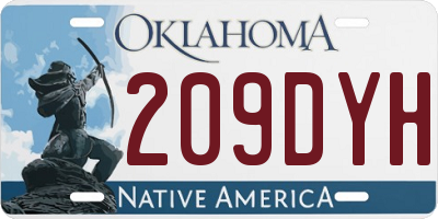 OK license plate 209DYH