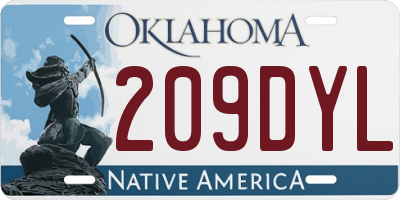OK license plate 209DYL