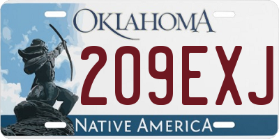OK license plate 209EXJ