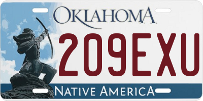OK license plate 209EXU