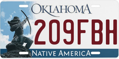 OK license plate 209FBH