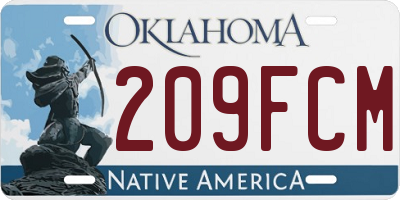 OK license plate 209FCM