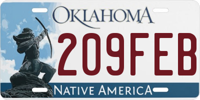 OK license plate 209FEB