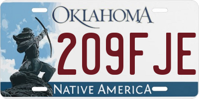OK license plate 209FJE