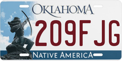 OK license plate 209FJG
