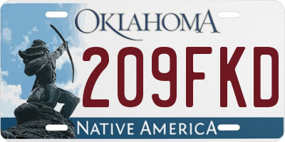 OK license plate 209FKD