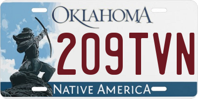 OK license plate 209TVN